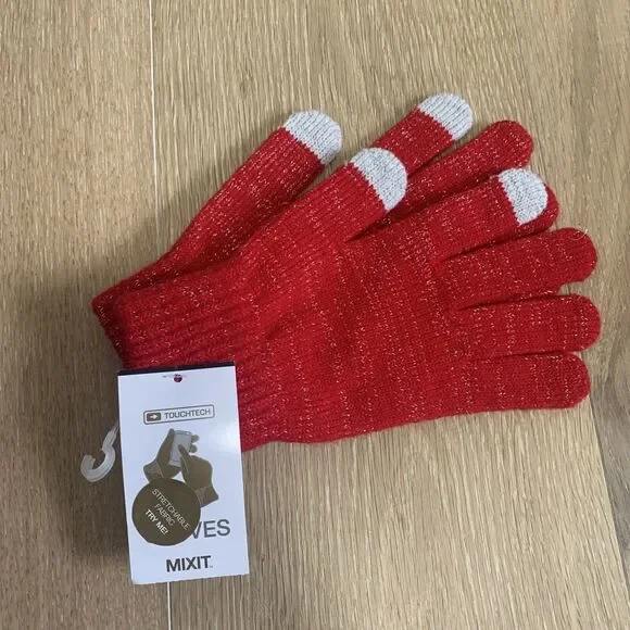 Women's Gloves Lurex Touch Screen Display Capacitive Sensors 2 Toe Smart
