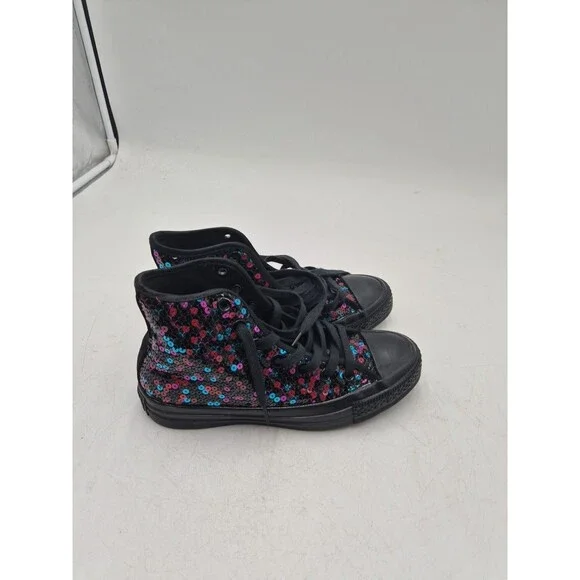 Converse Womens Sneakers Multicolor Blue Geometric High Top Lace Up Sequins 6 M