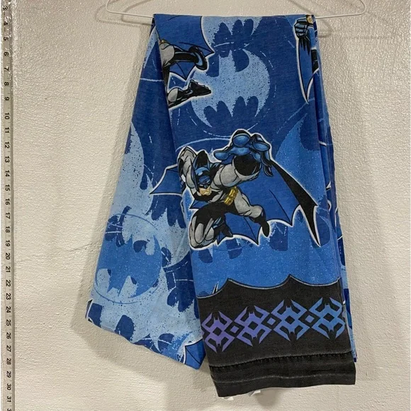 Vintage DC Comics BATMAN Flat Full Sheet Bedding Blue Franco