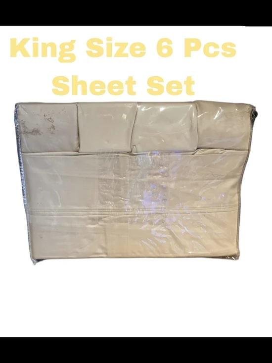 Sheet Set King Size 6 Piece Golden Beige NEW