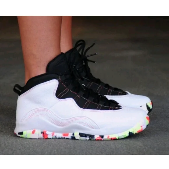 Air Jordan 10 Retro SE BV1843 176 White/Barely Volt-Black Sneakers