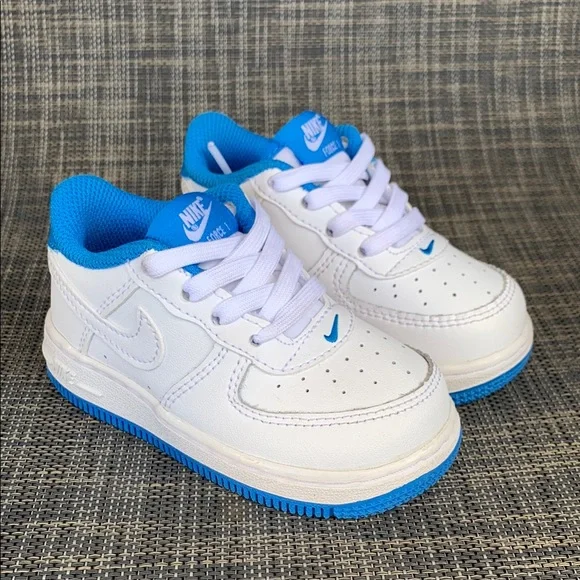 Nike Force 1 TD 'White Light Photo Blue' Sneakers Shoes unisex infant size 6