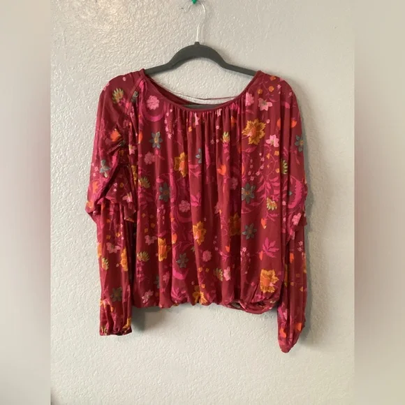 Free People Wild Flower Boho Blouse