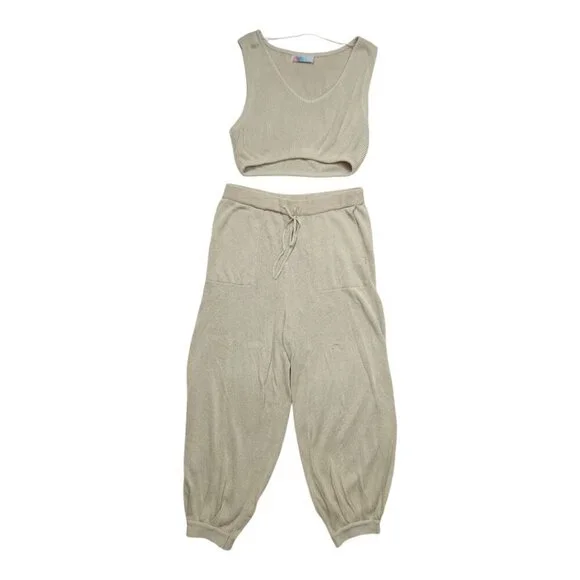 Free People Women's Jumpsuit and top Tan Color Size XL  Two Pieces