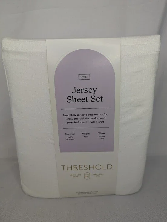 NWT Threshold Jersey Twin Cotton Sheet Set