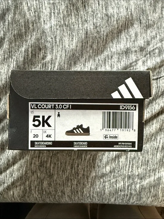 Adidas Black and White VL Court 3.0 CFI Shoe Box