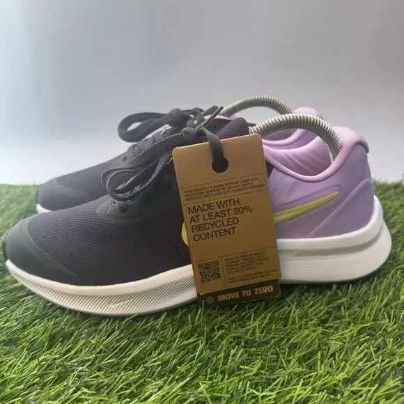 Nike Tanjun Star Runner Youth Sz 6.5Y Black/Purple DA2776-500 New