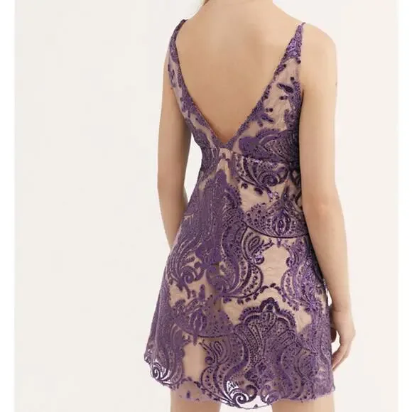 Free People Night Shimmer Mini Dress