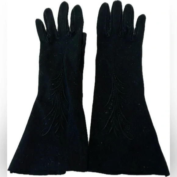 Vintage Elegant Dressy Black Gloves