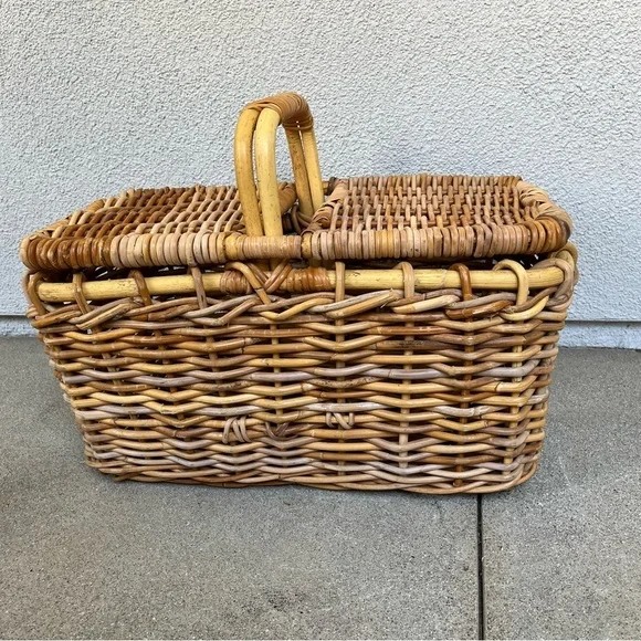 Wicker Picnic Basket with Handles