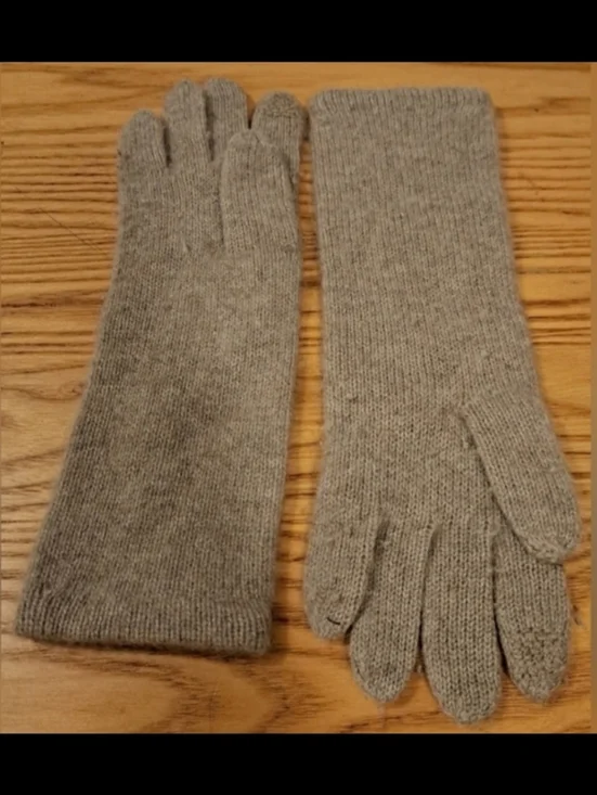 EUC Hannah Rose Beige Cashmere Casual Neutral Winter Snow Touch Screen Glove