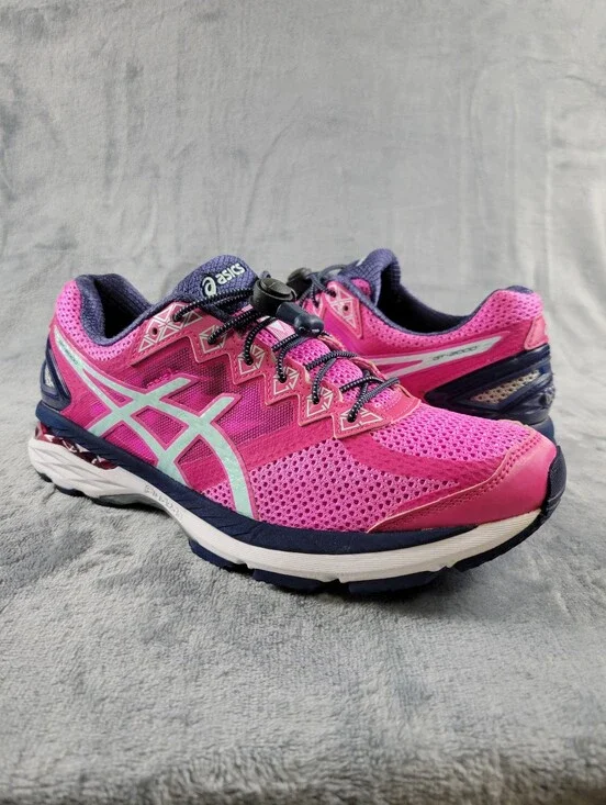ASICS GT-2000 4 Pink Blue Running Shoes Womens Size 8