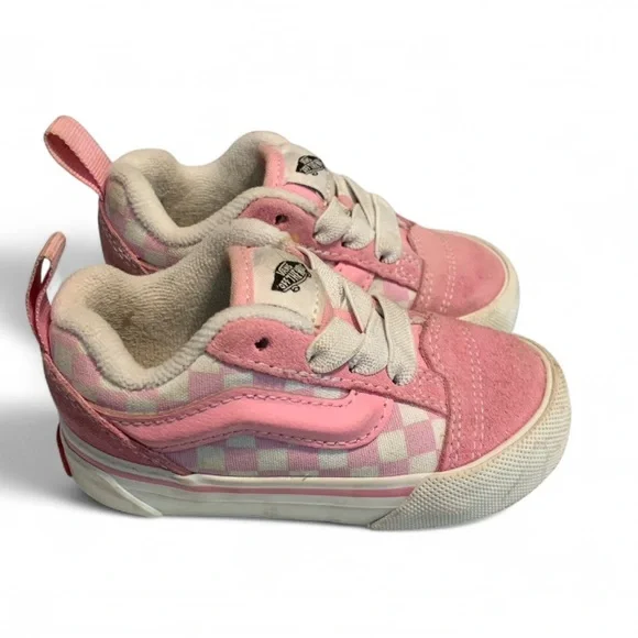 Vans Skate Shoes Slip On Todder Infant Baby Sz 5 Pink and White Sneaker (S675)