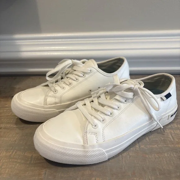 SeaVees SeaChange LTT Shoes Womens Size 8 White Corn Leather Athletic‎ Sneakers