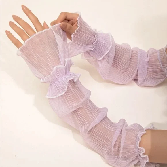 1pair Ruched Arm Sleeves