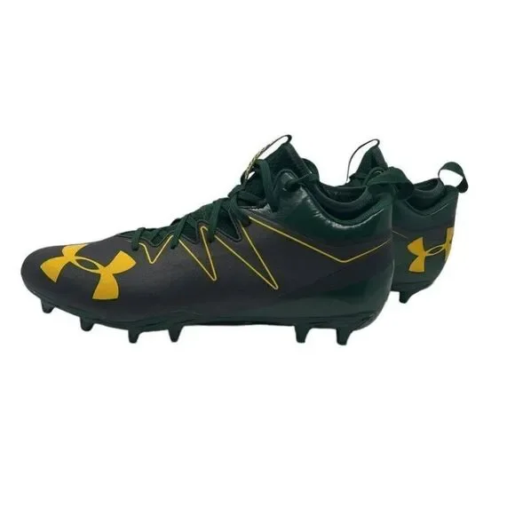 Under Armour Mens‎ Nitro Football Shoes Green 1290962-013 Mid Top Cleats 12M New