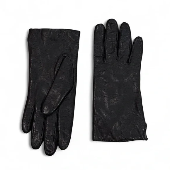 Vintage Black Lined Leather Gloves