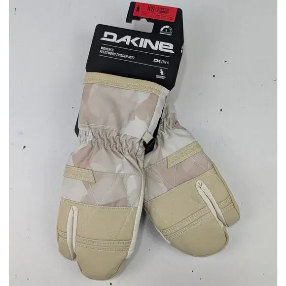 Dakine Women's XS Fleetwood Trigger Mittens Waterproof Insulated Sand Quartz