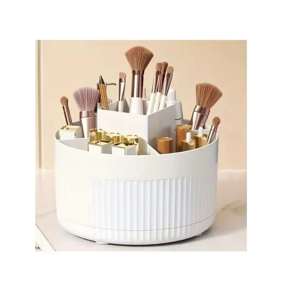 NWT Awaoko White Rotating Cosmetic Organizer with 5 Compartments for 360° Access