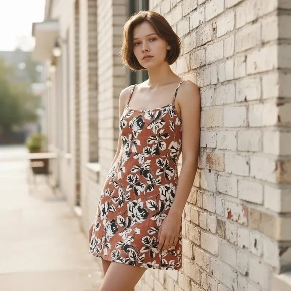 Free People Floral Print Mini Dress