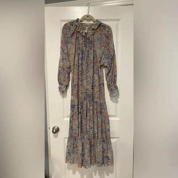 Free People Floral Long Sleeve Dress