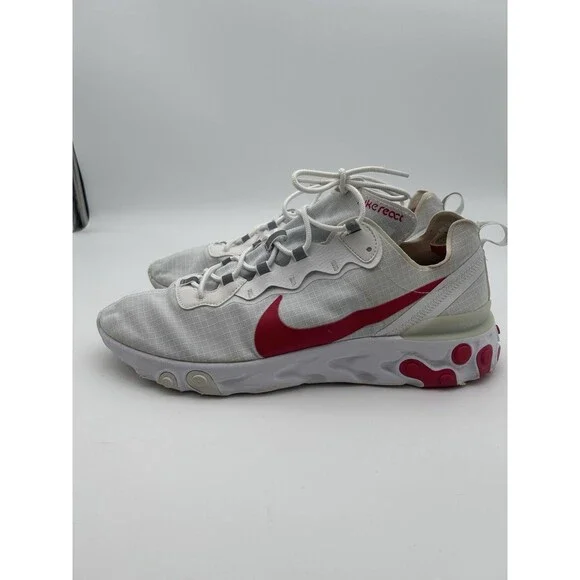 Nike React Element 55 Shoes Mens Size 14 White Red Running Sneakers BQ6167-102