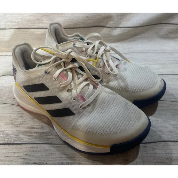 Adidas Crazy Flight Volley Ball Shoes Sneakers Pink Yellow Blue Black Sz 6.5