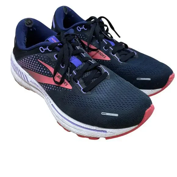 Brooks Adrenaline GTS 22 Black Coral Purple Women’s Athletic Sneakers 9 Wide