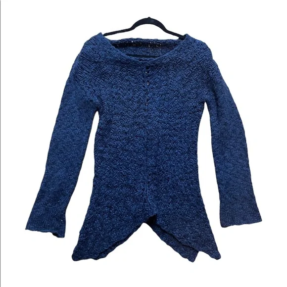 Free People | Blue Open Knit Sweater
