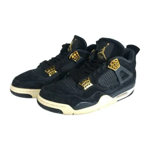 Nike Air Jordan Men’s Retro 4 Royalty 2016 US10,5 Suede Black Athletic Sneakers