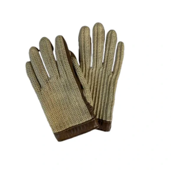Vintage Fownes‎ Knit Upper Driving Gloves WPL 9522 Size 7