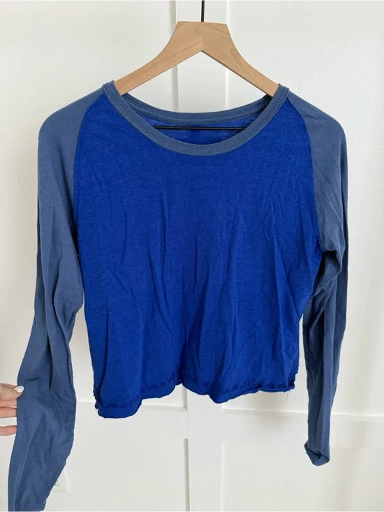 Free People Deja Vu Blue Long Sleeve