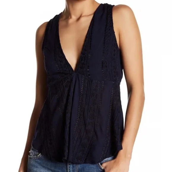 Free‎ People Embroidered Top, Size S/P