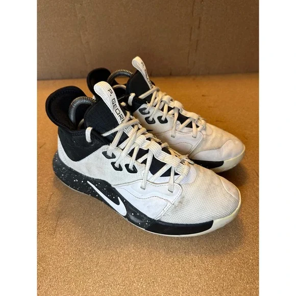 Nike PG‎ 3 Paul George White Black Speckled Basketball Shoes AO2607-101 Mens 6.5