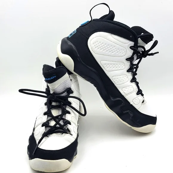 Jordan 9 Retro Big Kids Black and White‎ Sneakers Size 5.5Y #1567