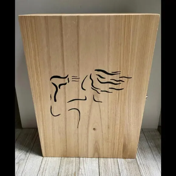 Hair Dryer Holder - Wood Wall Box To Store and Hide Your Bathroom Blow Dryer