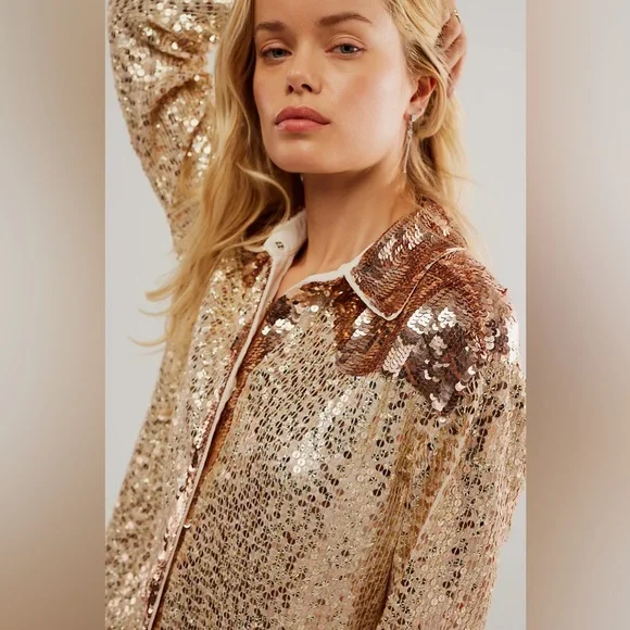 One Teaspoon Free People sequin top