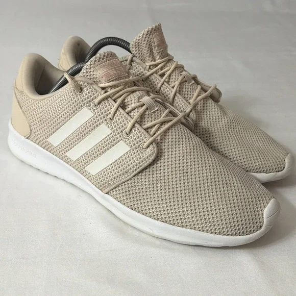 Adidas Womens EE8085 Ivory Cloudfoam QT Racer Sneakers 12 Running Shoes Gym Shoe