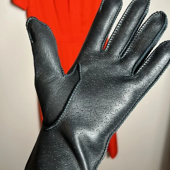 Deerskin Black Super Soft Leather Gloves driving size XL vintage