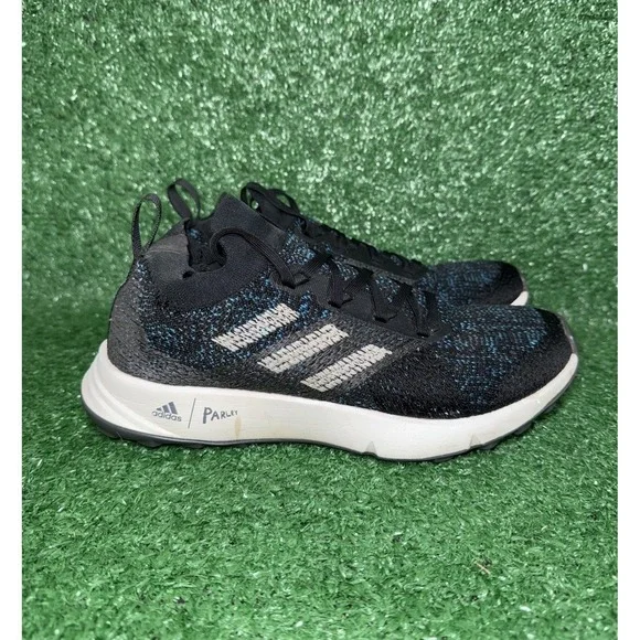 Adidas Shoes Womens Size 7 Terrex Parley Black Blue Knit Trail Hiking Sneakers
