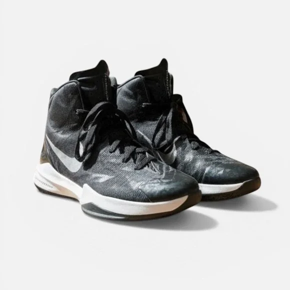 Nike Hyperquickness‎ Mens 8 Basketball Shoes Black Lunarlon High Top Sneakers