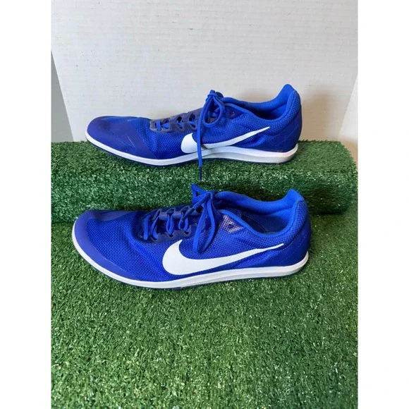 Nike Zoom Rival D 10 Track Spikes‎ size 11.5 Blue White Men Running Shoes
