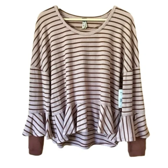 Free People We The Free Thermal Ruffled Top Size XS