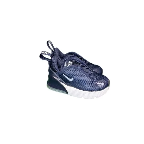 Nike Air Max 270 Toddler Midnight Navy White Sneakers‎ DD1646-407 Size 5C