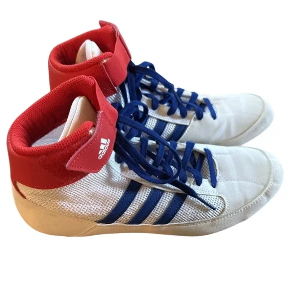 Adidas Combat Speed 4 White Red Blue High‎ Top Wrestling Shoes Men's 7