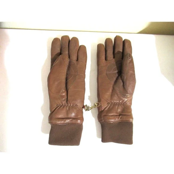 Grandoe Brown Leather Gloves Adult Women's Medium Men Small Very Good Condition