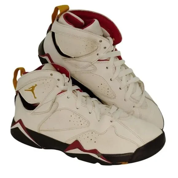 Nike Air jordan 7 Retro Boys Pre-owned Cardinal Red & White Sneakers- sz. 6 1/2Y