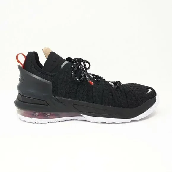 Nike Lebron XVIII (GS) CW2760-001 Basketball Shoes Black White Red Youth Sz 5.5Y