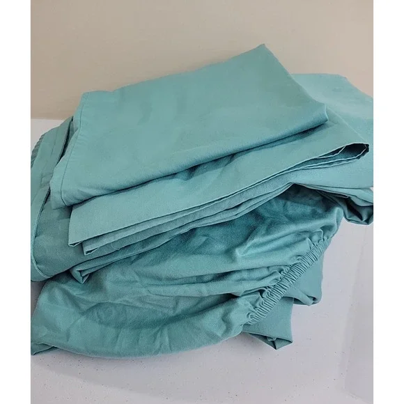 California Design Den Sheet Set Twin Fitted, Flat, pillow cases Green Bedding‎