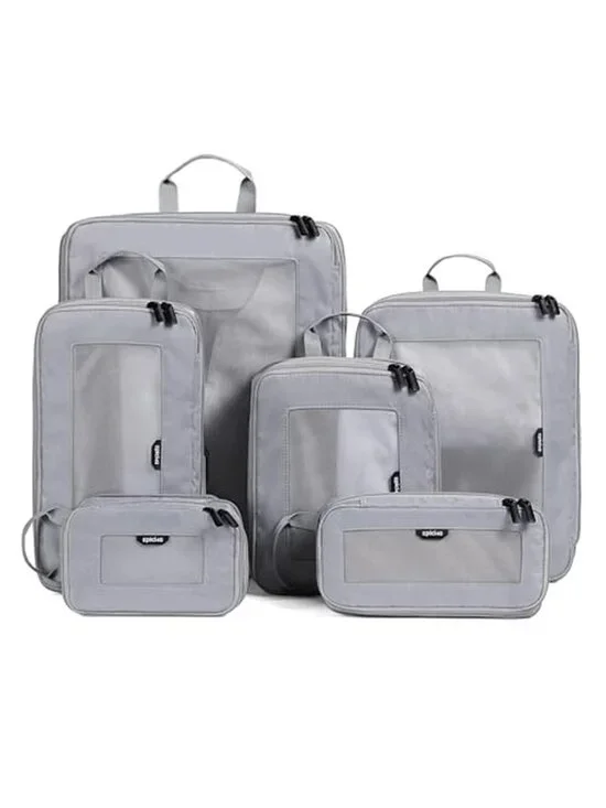 Compression Packing Cubes Travel Organizer Set Luggage Storage Bags 6 Piece